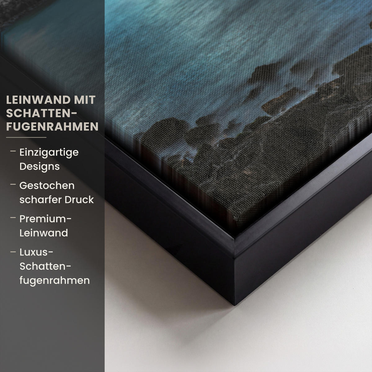 LEINWAND Bilder mit Rahmen - New York - Skyline - Stadt - Blau - 70x50 - Blaugrau, Textil (70/50cm) - MuchoWow