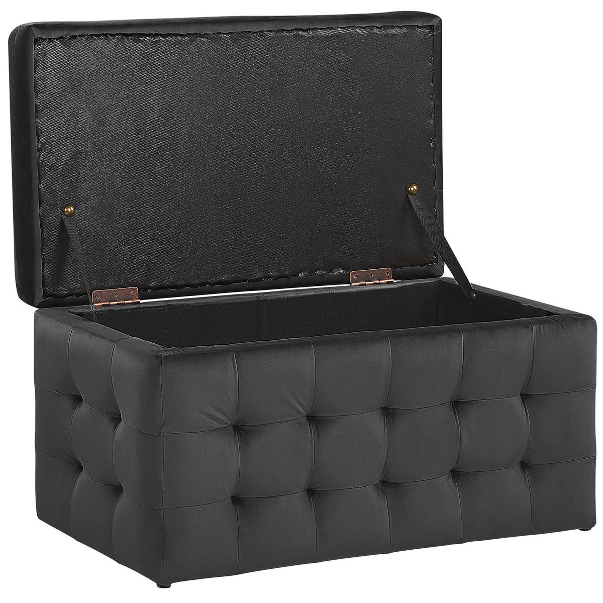 TRUHENBANK Michigan 42/72/40 cm - Schwarz, Textil (72/40/42cm) - Beliani