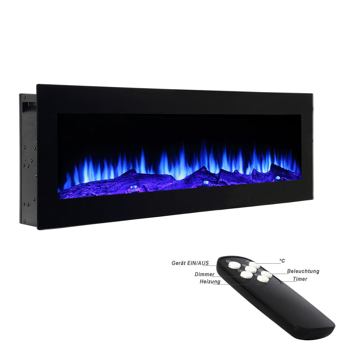 ELEKTROKAMIN Bozen 150 cm - Schwarz, Metall (12/46/150cm) - Sedex