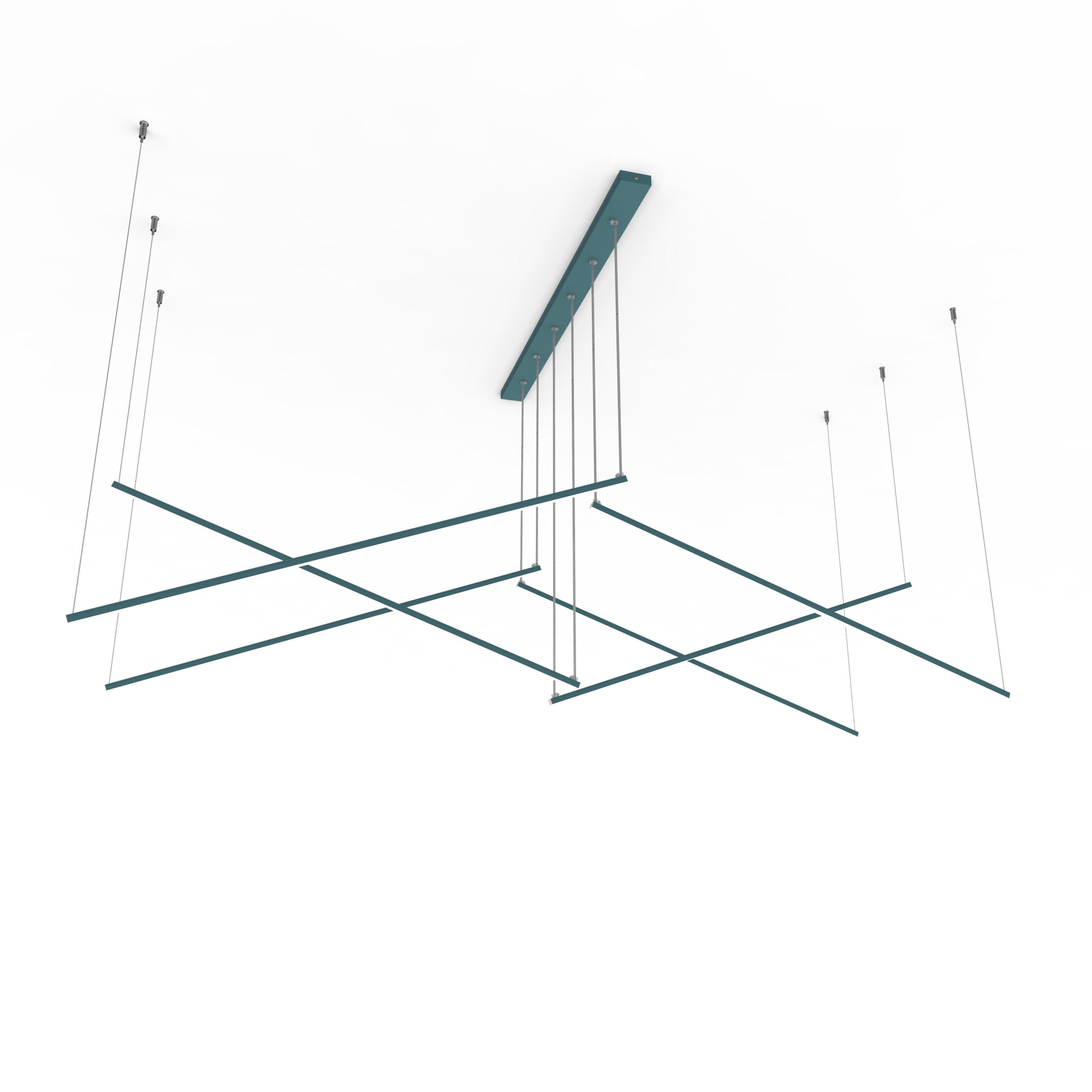 LED-HÄNGELEUCHTE - Blau, Metall (200/100/120cm) - Lumicom