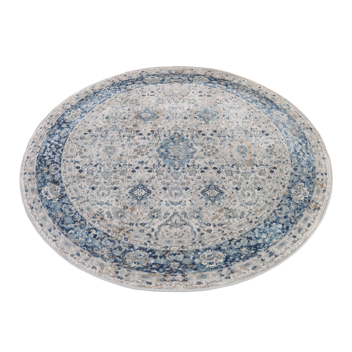TEPPICH VALLEY Blau Rund 100/100 cm - Blau, Textil (100/100cm) - Tapiso