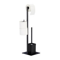 WC Garnitur - Schwarz, Metall (25/72/20cm) - Relaxdays