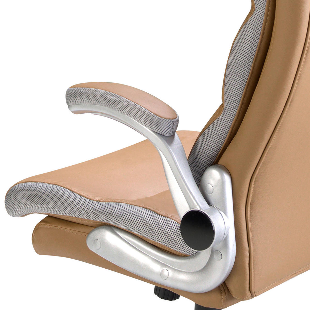 CHEFSESSEL Braun Grau Stahl 66/72/112 cm - Edelstahlfarben/Braun, Leder/Kunststoff (66/112/72cm) - ANGEL CERDA