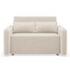 2-SITZER SCHLAFSOFA Duelia Hellbeige, hydrophobe Chenille - Ecru/Schwarz, Textil/Metall (144/85/124cm) - Selsey