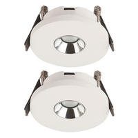 LED EINBAUSTRAHLER Christine Gips Weiß Chrom 2er Set - Weiß, Metall (9/6/9cm) - Globo Lighting