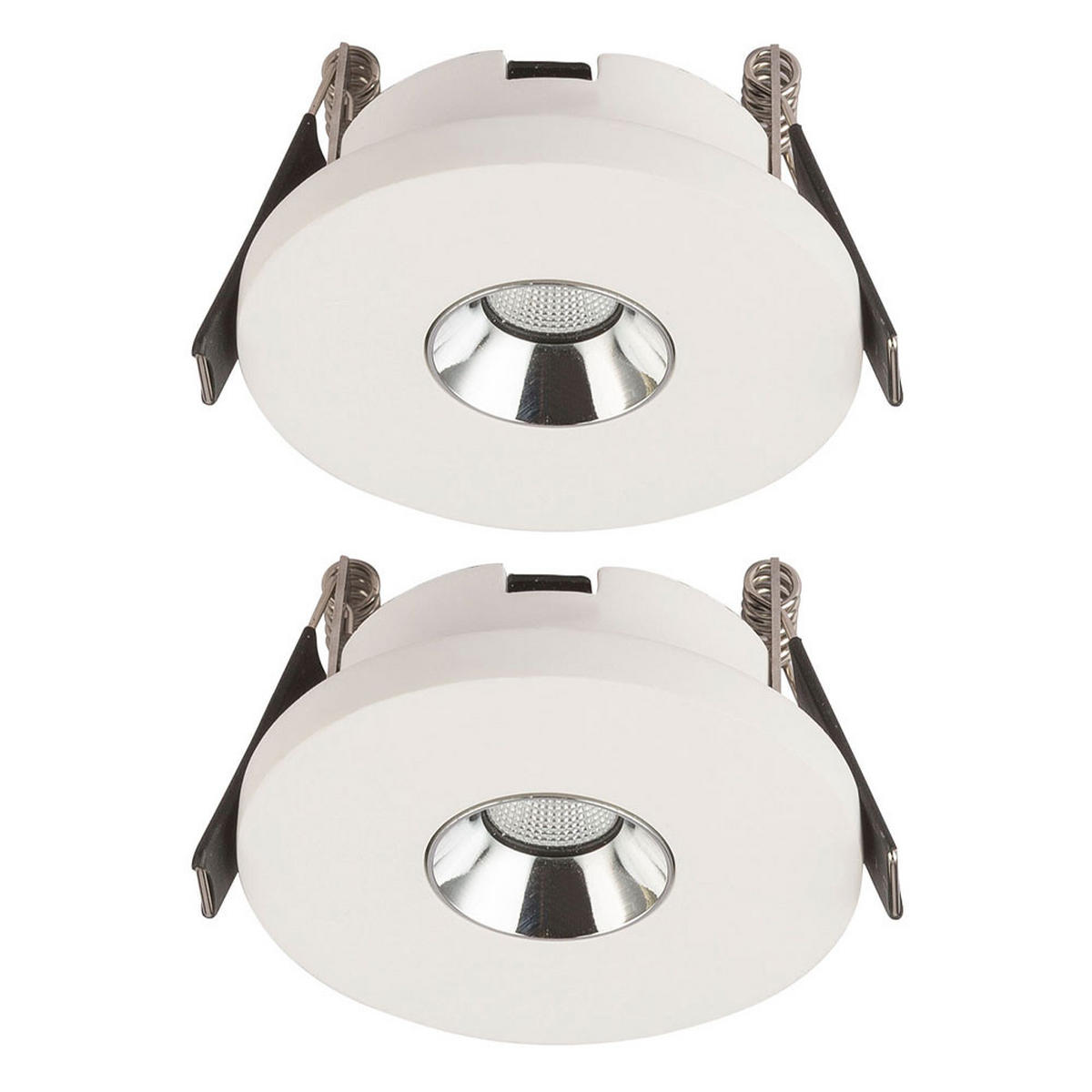 LED EINBAUSTRAHLER Christine Gips Weiß Chrom 2er Set - Weiß, Metall (9/6/9cm) - Globo Lighting