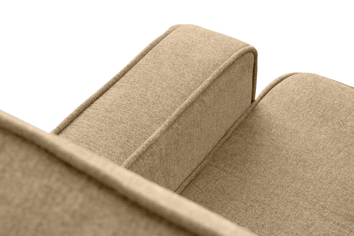SCHLAFSOFA ORIO 3 Personen, Chenille-Stoff, Creme - Creme, Textil (219/90/90cm) - KONSIMO®