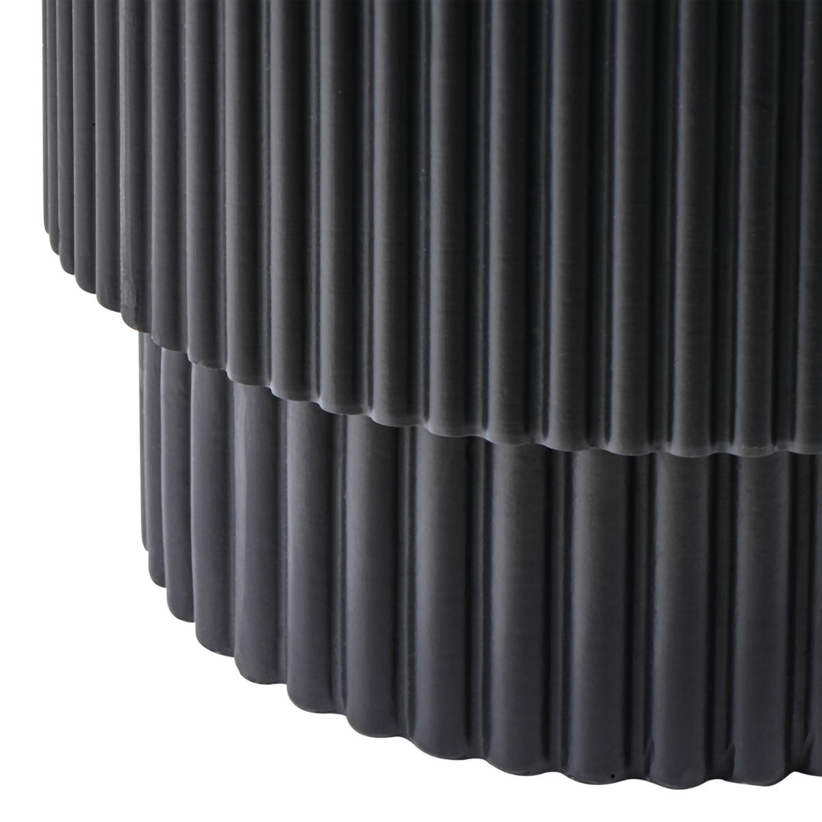 BEISTELLTISCH Beton schwarz rund 35 cm Biccari - Schwarz, Stein (35/35/45cm) - Beliani