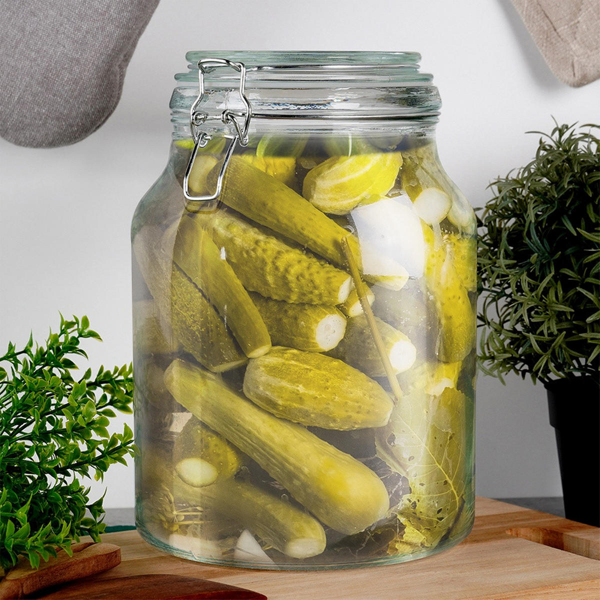 VORRATSGLAS Irma Clipverschluss 3,4 l Transparent - Transparent, Glas (3.4L) - Orion 