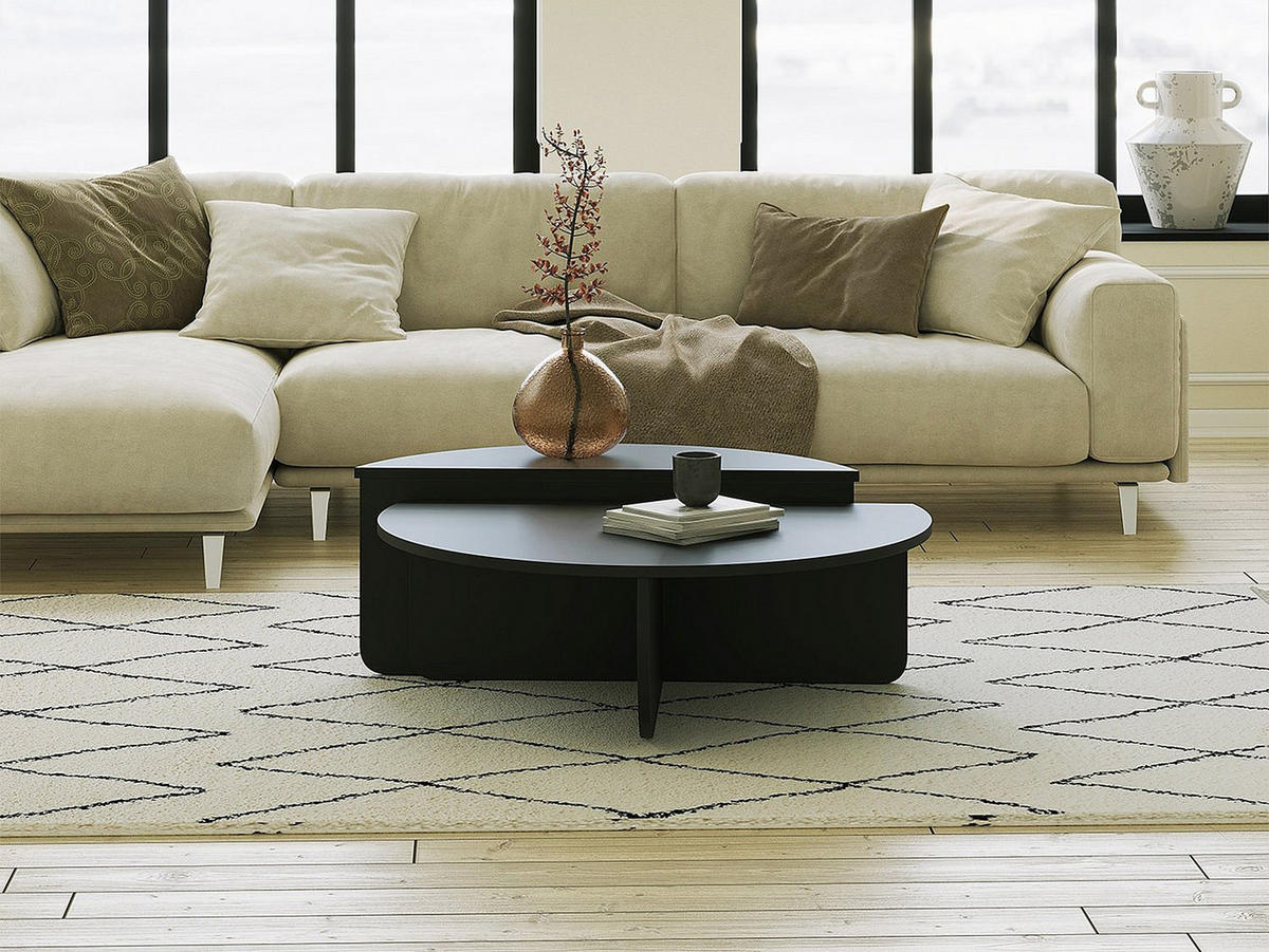 COUCHTISCH (2er-Set) orion 90/90/35 cm - Schwarz, Holz (90/60/30cm) - Vente-Unique