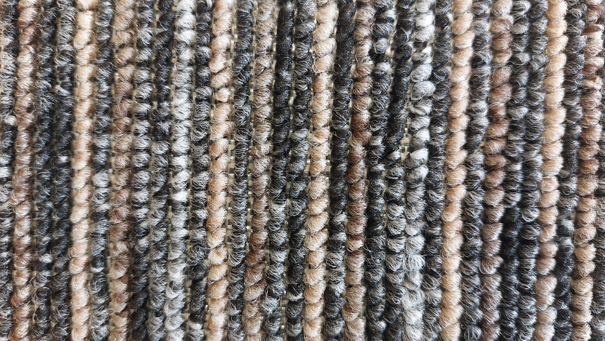 STUFENMATTE Set. 15 Stück "Rimini" Nadelfilz gestreift Anthrazit 24 x 65 cm - Anthrazit/Beige, Textil (24/65/4cm) - oKu-Tex