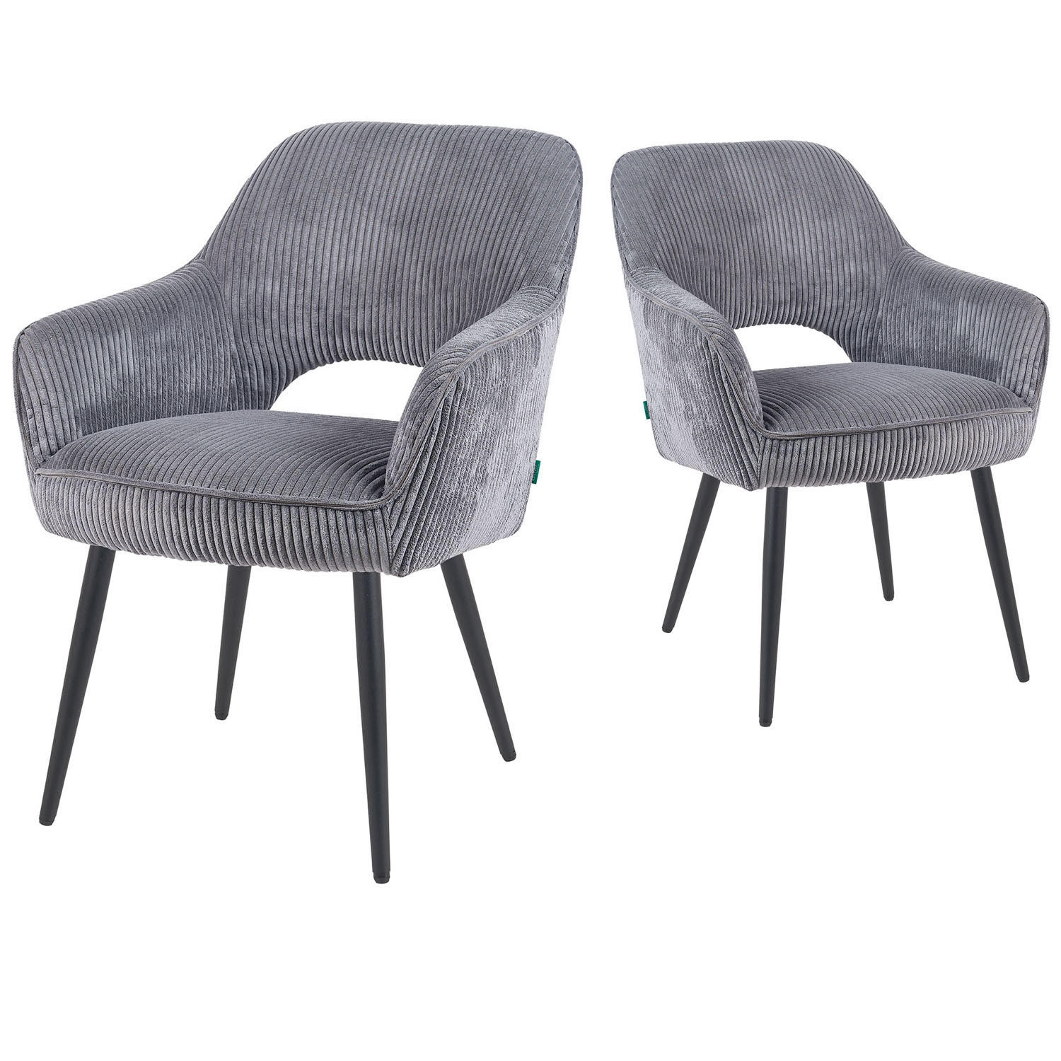 ESSZIMMERSTUHL Mika-Runa - Schwarz/Grau, Textil/Metall (60/87/65cm) - DUBI Möbel