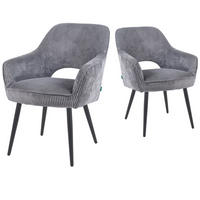 ESSZIMMERSTUHL Mika-Runa - Schwarz/Grau, Textil/Metall (60/87/65cm) - DUBI Möbel