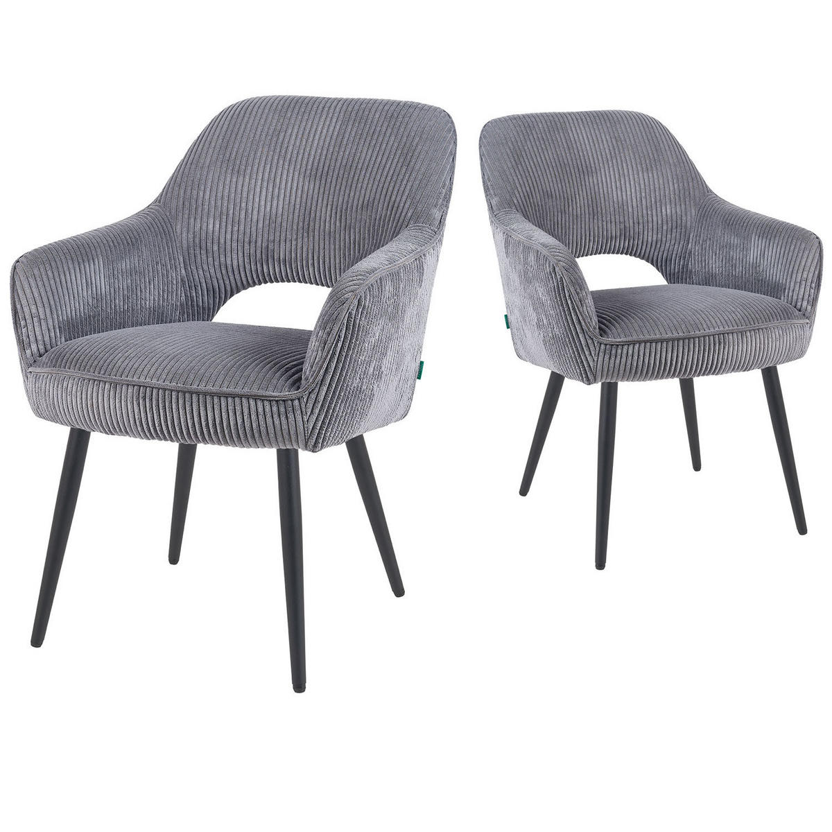 ESSZIMMERSTUHL Mika-Runa - Schwarz/Grau, Textil/Metall (60/87/65cm) - DUBI Möbel