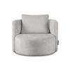 DREHSESSEL RAGGI 360° Drehfunktion mit inklusive dekorativem Kissen, Aschgrau - Hellgrau/Grau, Textil (92/75/94cm) - KONSIMO®