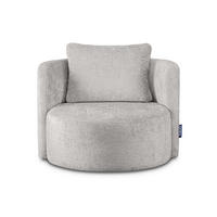 DREHSESSEL RAGGI 360° Drehfunktion mit inklusive dekorativem Kissen, Aschgrau - Hellgrau/Grau, Textil (92/75/94cm) - KONSIMO®