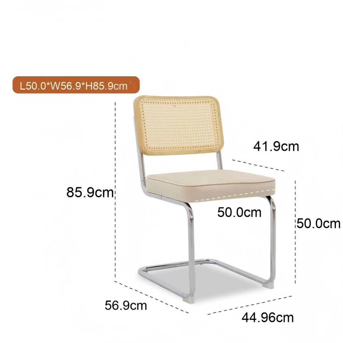 SCHWINGSTUHL 2-er Set,Freischwinger,Esszimmerstuhl,Leinen-Beige - Beige, Metall (46.4/84.6/53cm) - LVHOM