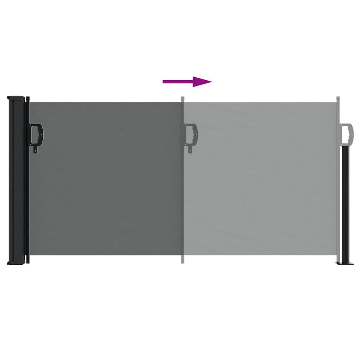 SEITENMARKISE Ausziehbare Anthrazit 100/500 Cm - Anthrazit, Textil (100/500cm) - vidaXL