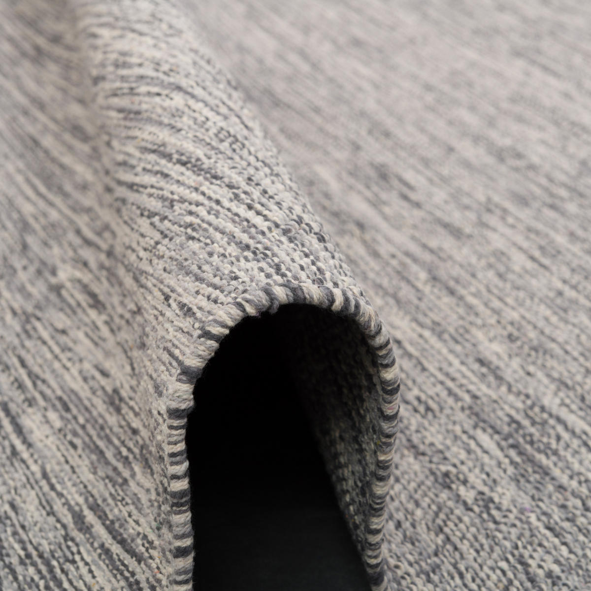 BAUMWOLLE NATUR KELIM TEPPICH EASY MELIERT - Grau, Textil (160/230cm) - Pergamon