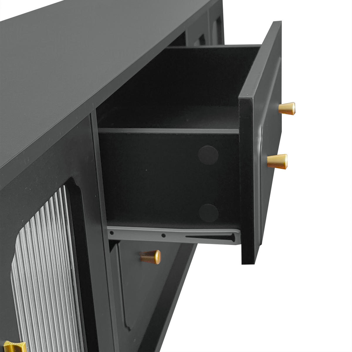 TV-BOARD Schwarz 175/38/55.5 cm - Schwarz, Holzwerkstoff (175/55.5/38cm) - PANGIVO