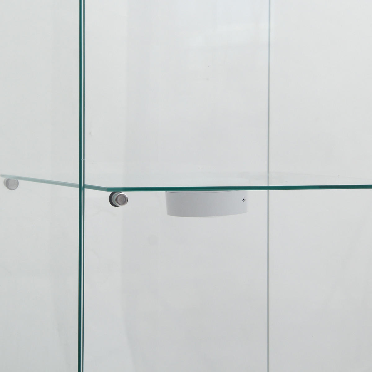 GLASVITRINE 42x36x125 cm mit 3 Einlegeböden, Einzeltür, LED-Beleuchtung und Sicherheitsschloss in weiß - Weiß, Glas/Holz (36/125/42cm) - BRILVERDE