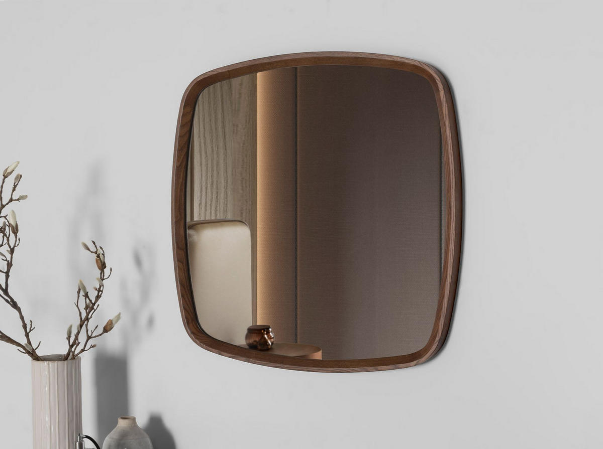 WANDSPIEGEL Wandspiegel quadratisch Nussbaum 65/65/4 cm - Braun, Holz/Holzwerkstoff (65/4/65cm) - ANGEL CERDA