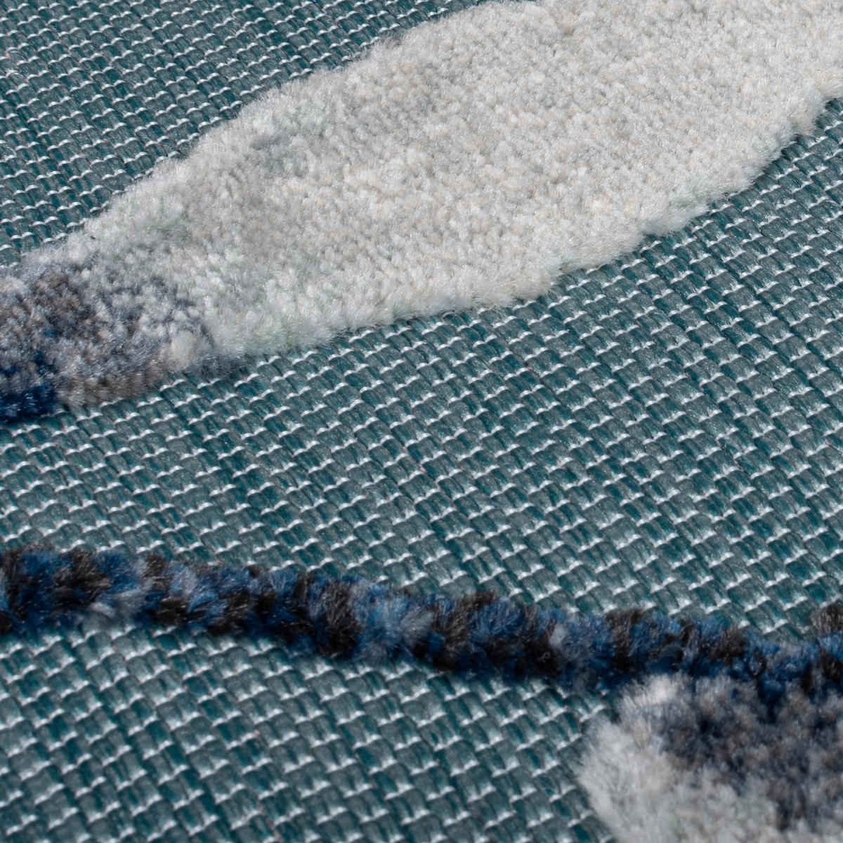 OUTDOOR-TEPPICH Tropisches-Blattmuster, schnelltrocknend, aqua LAGAN ERIC, Türkis 80x230 cm - Türkis, Textil (80/230cm) - KADIMA DESIGN