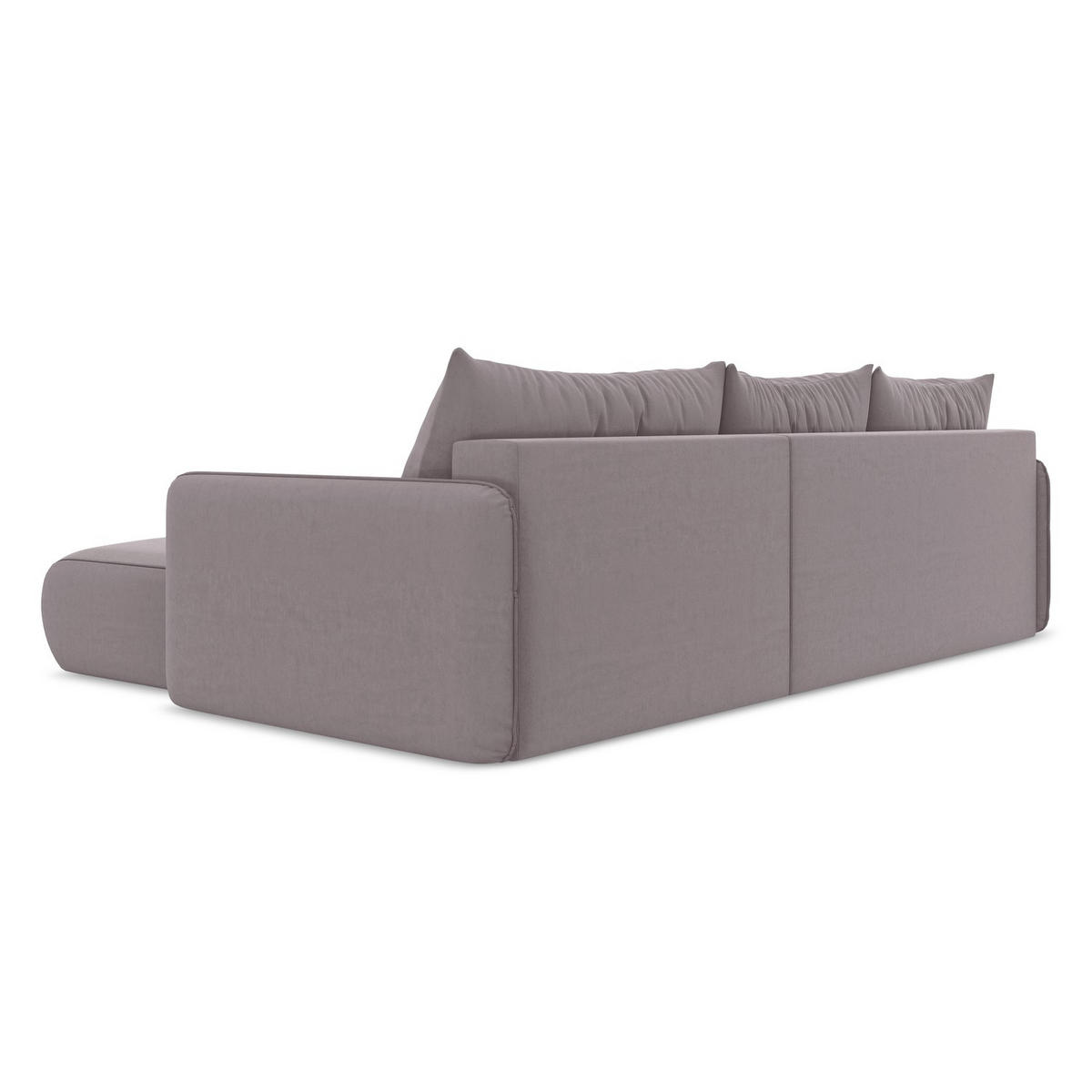ECKSOFA mit Schlaffunktion Samt Stoff Violett - Lila/Flieder, Kunststoff/Textil (240/148cm) - LaMiaSofa
