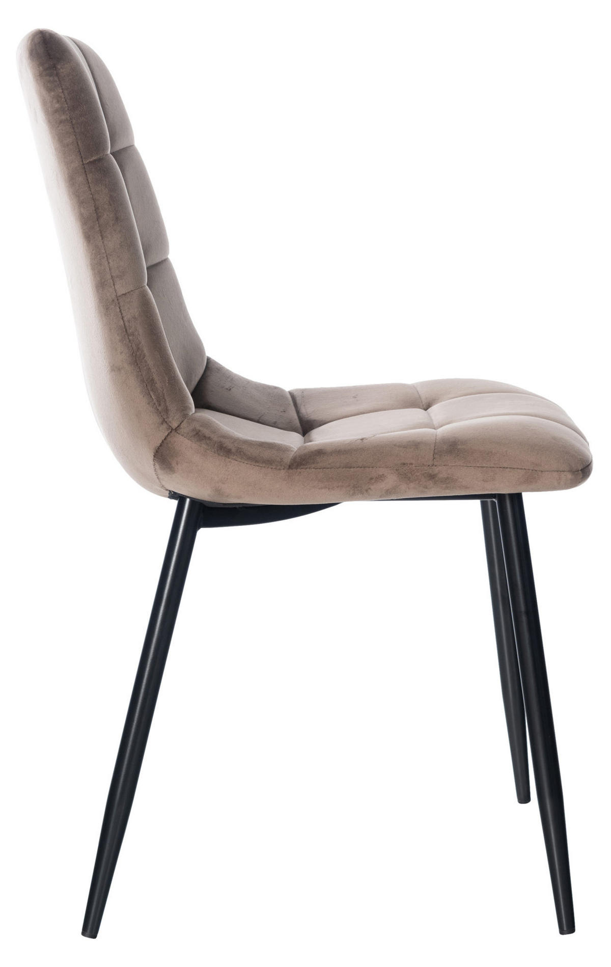 ESSZIMMERSTUHL Atina Samt, Gestell Metall Schwarz Braun - Schwarz/Braun, Textil/Metall (45/84/55cm) - TPFLiving
