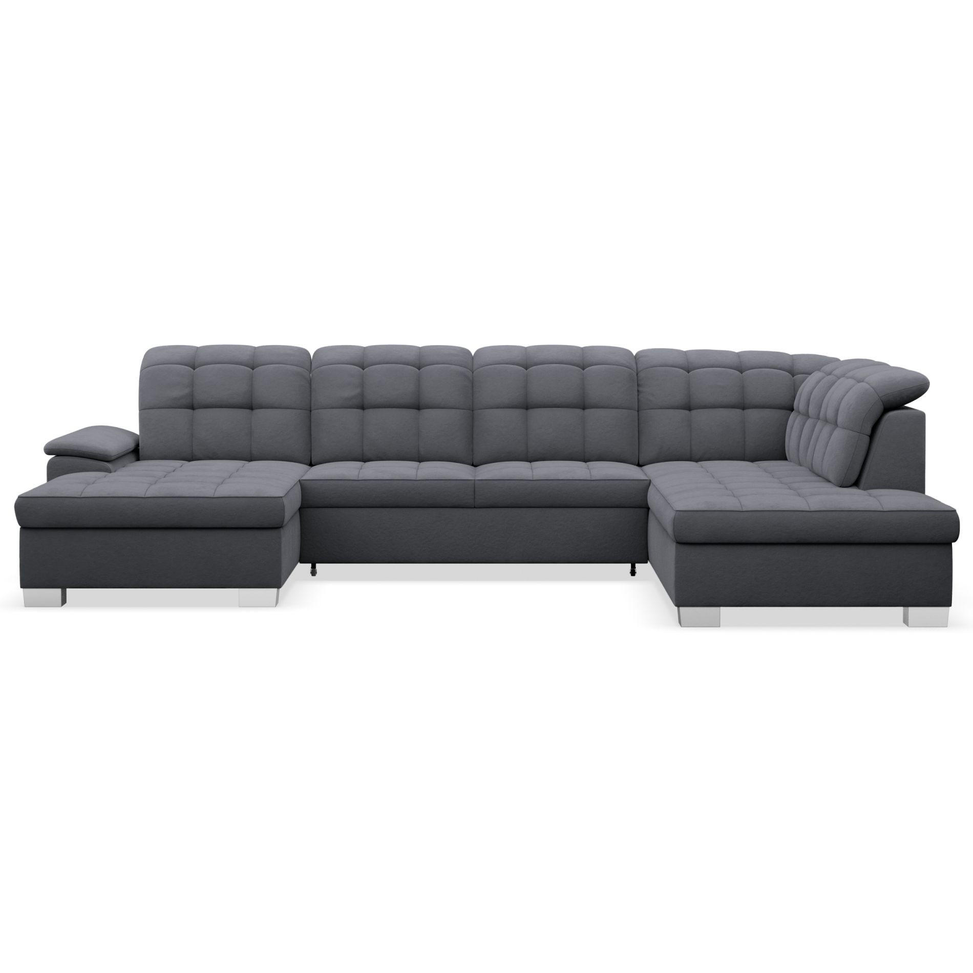 WOHNLANDSCHAFT Jamaal Dunkelgrau Velours linksseitig - Dunkelgrau/Schwarz, Textil (330/106/212cm) - Selsey