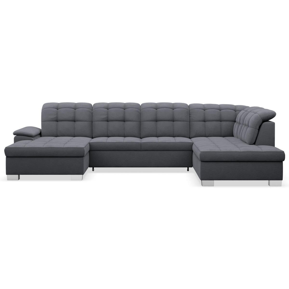 WOHNLANDSCHAFT Jamaal Dunkelgrau Velours linksseitig - Dunkelgrau/Schwarz, Textil (330/106/212cm) - Selsey