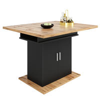 ESSTISCH 110-140/70/76 cm in Schwarz aus MDF mit Stauraum und ausziehbarer Platte - Schwarz, Holzwerkstoff (140/70/76cm) - Flora Grace