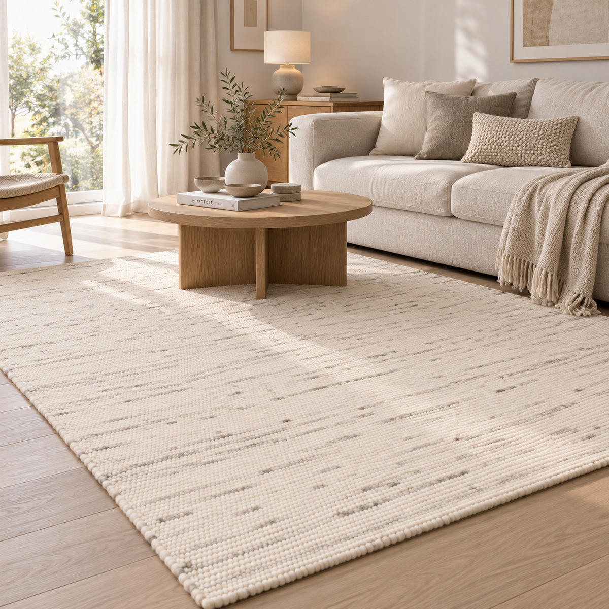 NATUR TEPPICH WOLLE ALASKA MELIERT - Grau, Textil (140/200cm) - Pergamon