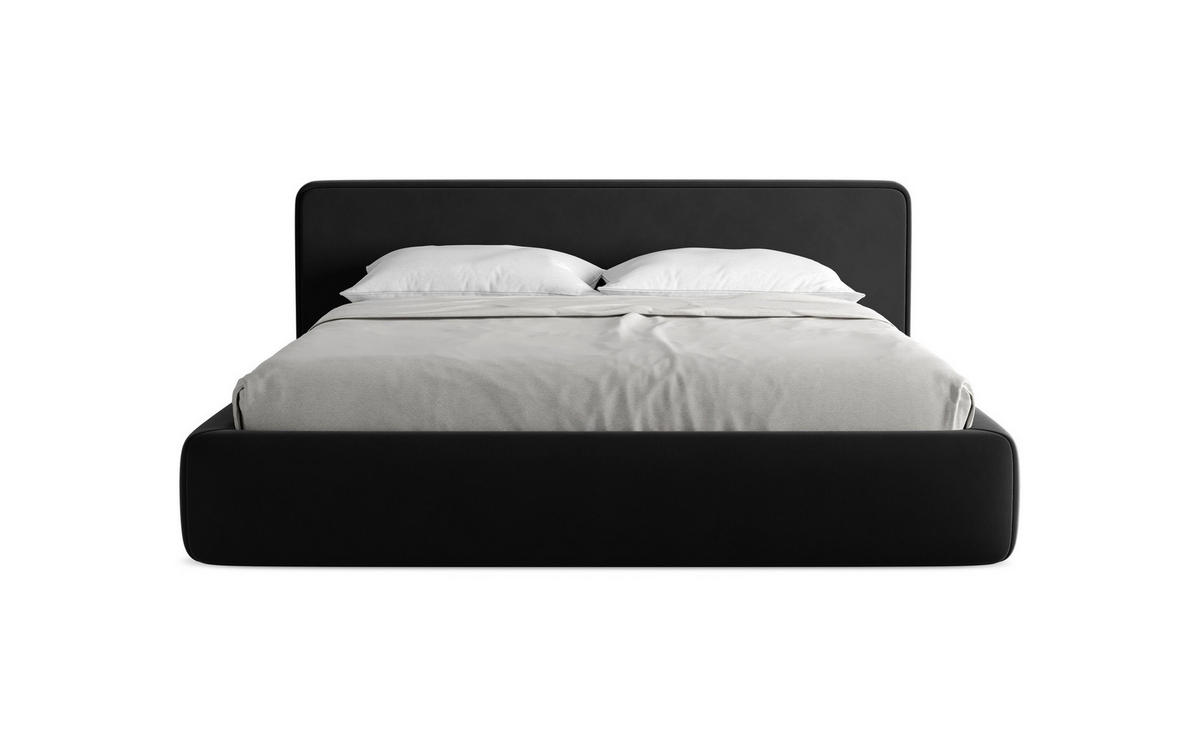 POLSTERBETT mit Bettkasten und Lattenrost 220x225 Schwarz - Schwarz, Kunststoff/Textil (180/200cm) - Makamii