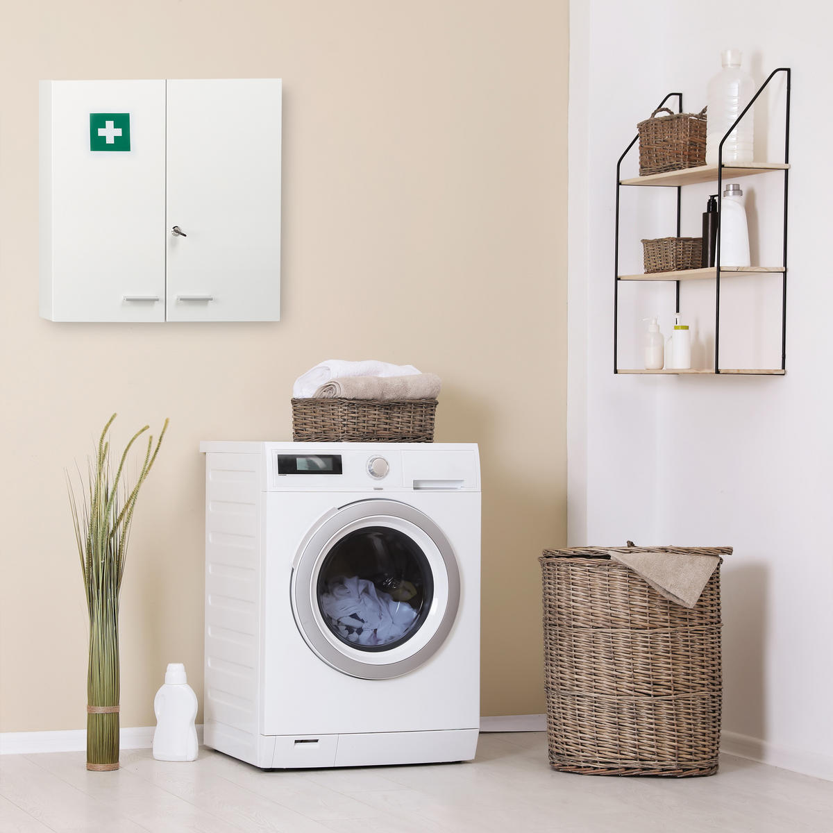 LÉKARNA - bílá, kov (53/53/21.5cm) - Relaxdays