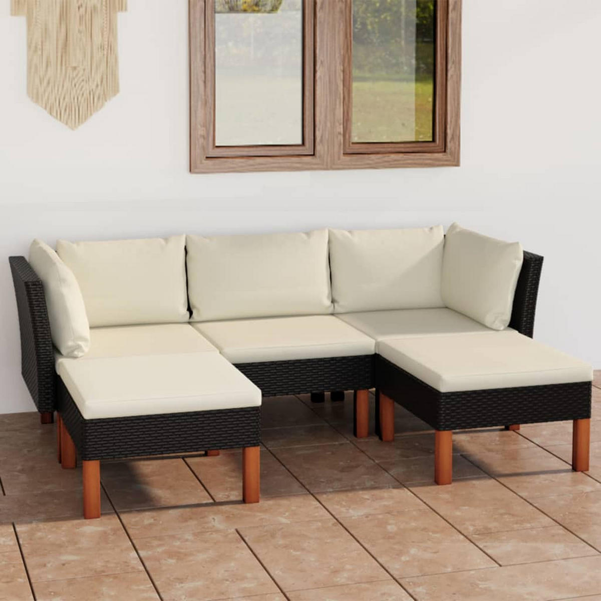 GARTENSET Yearley 5-teilig - Schwarz, Metall - Nettlife