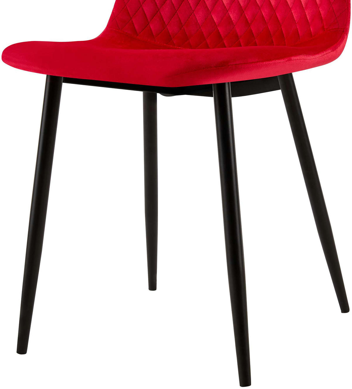 STUHL Samt Rot - Rot/Schwarz, Textil/Metall (44/88/54cm) - CLP
