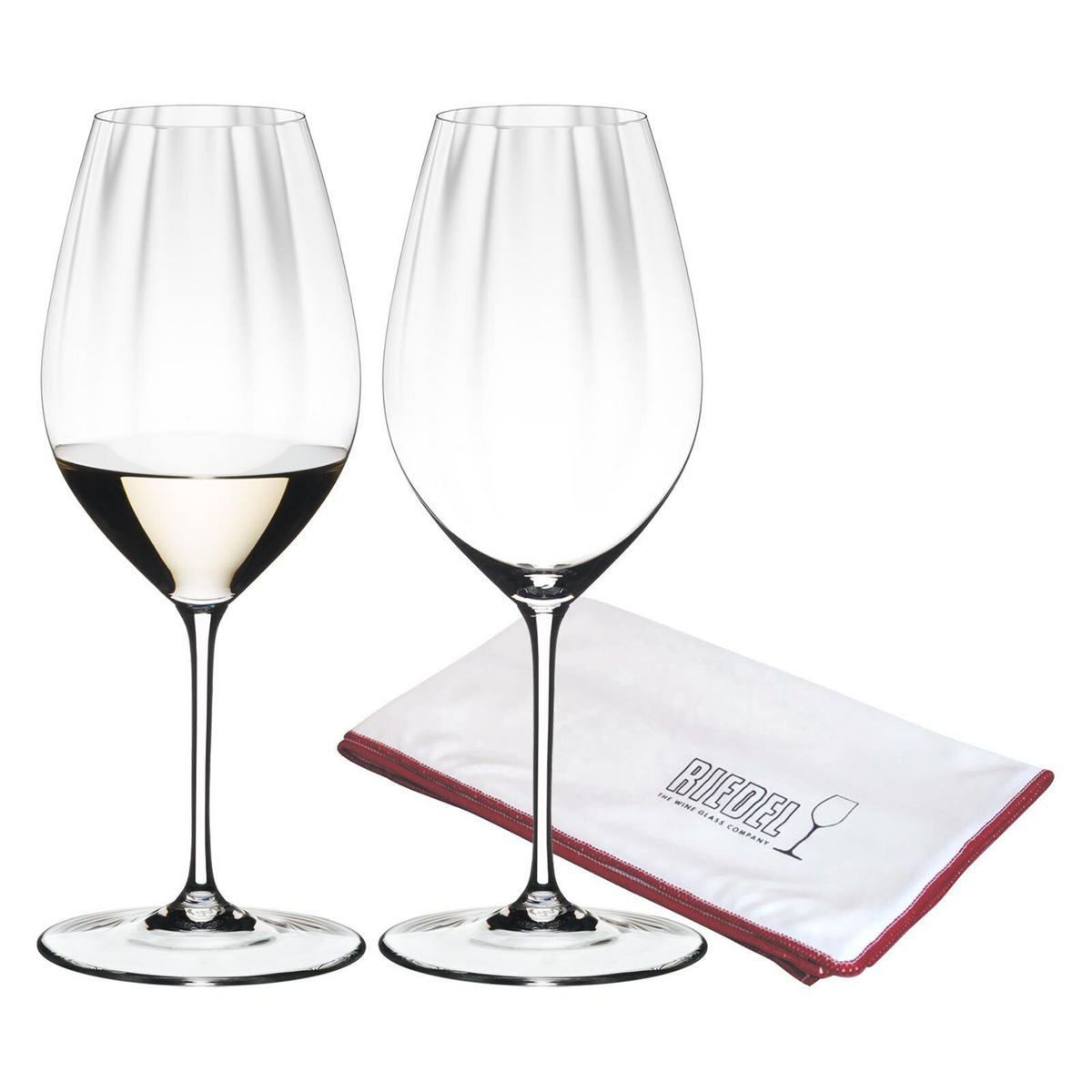 RIESLINGGLÄSER INKLUSIVE POLIERTUCH Performance transparent 623 ml 2er Set - Transparent, Glas (0.623L) - Riedel