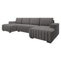 WOHNLANDSCHAFT Hugo U - Braun/Grau, Holz/Textil (310/85/140cm) - MIRJAN24