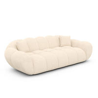 3-SITZER-SOFA Liva Creme Strukturstoff - Creme, Textil (223/70/93cm) - VAROYAL