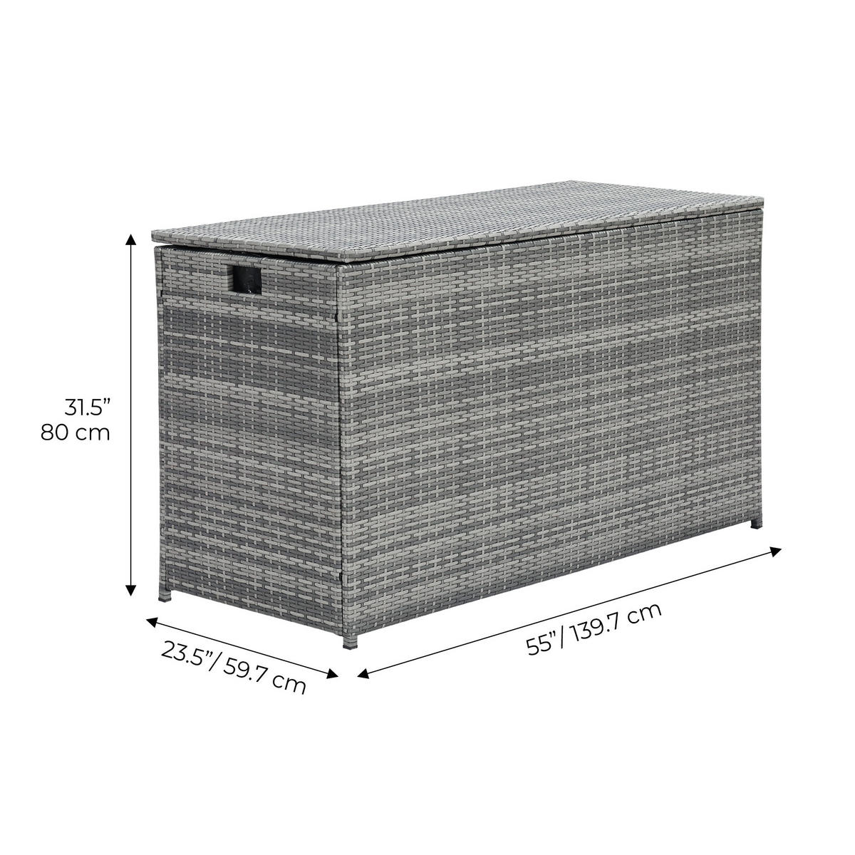 KISSENBOX Grau - Grau, Metall (59.7/80/80cm) - Teamson Home