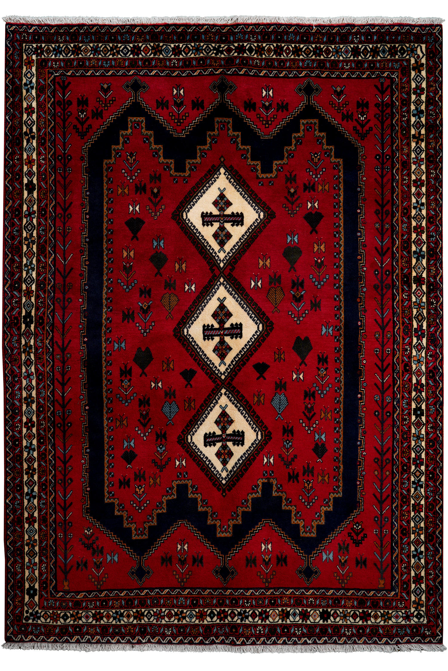 HANDWEBTEPPICH Afshar Rot 234/163 cm Schurwolle - Rot, Textil (163/234cm) - Looma