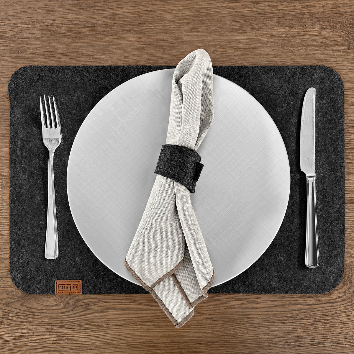 SERVIETTEN aus Halbleinen - Creme, Textil (45/45cm) - Miqio Design