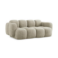 2-SITZER SOFA Chenille Stoff Beige - Beige/Schwarz, Holzwerkstoff/Kunststoff (210/72/115cm) - Makamii