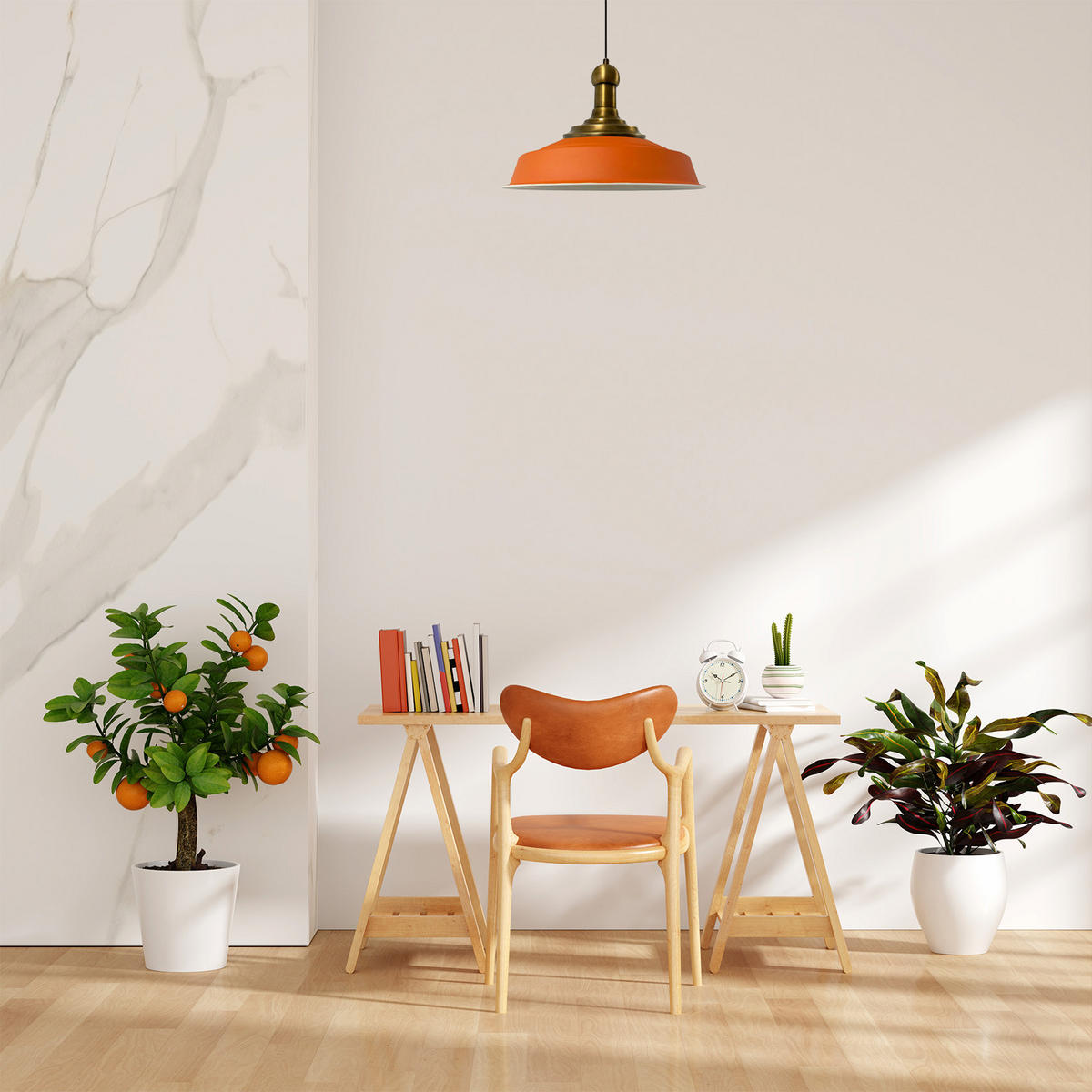 KÜCHENLAMPE Asletl Long-Knob 40/30 cm - Orange, Metall (30/40/30cm) - Bamyum