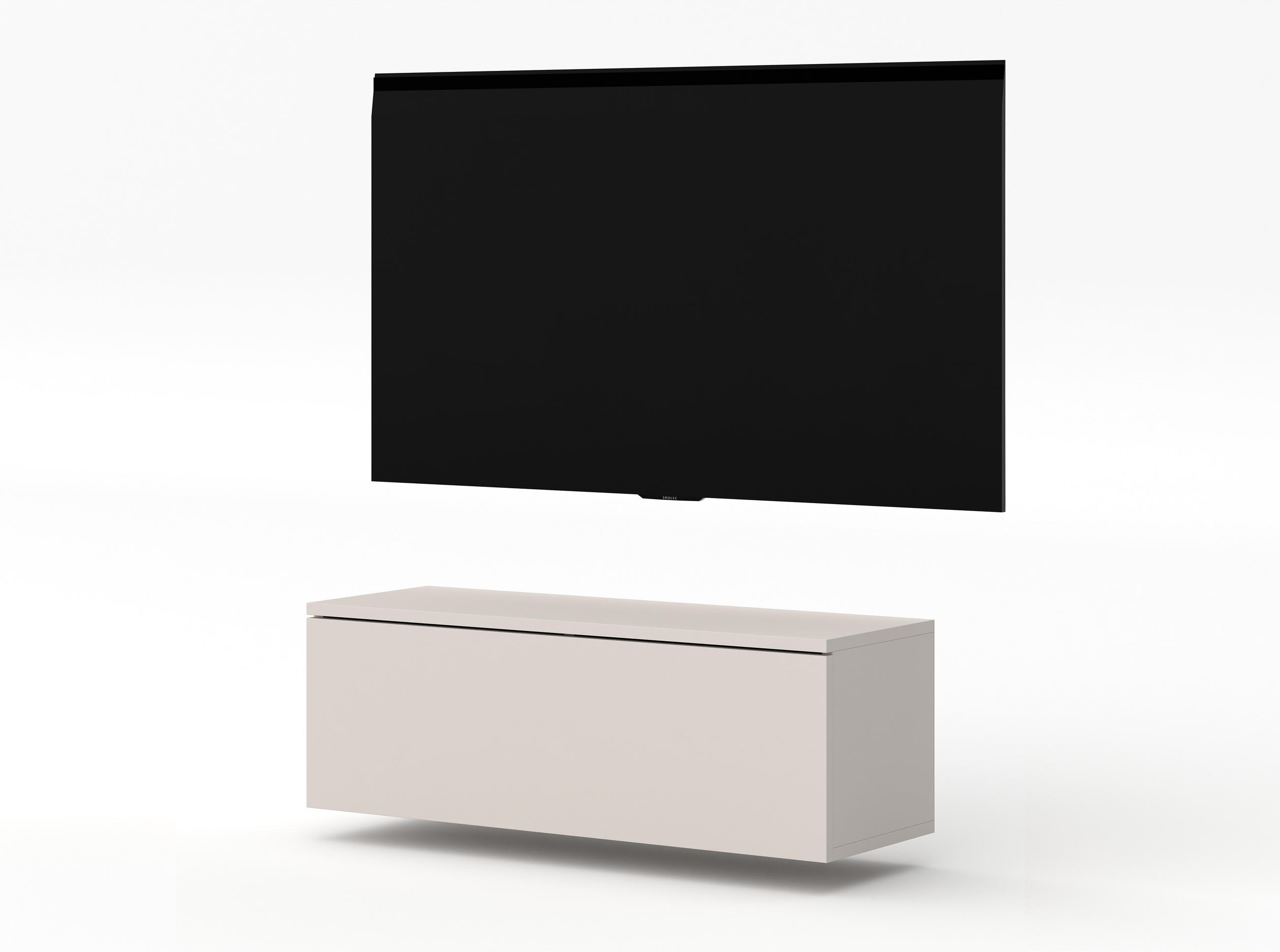LOWBOARD Loriano 100 Beige Kaschmir 100/34/32 cm – TV Board - Beige, Holzwerkstoff/Kunststoff (100/34/32cm) - AX Living