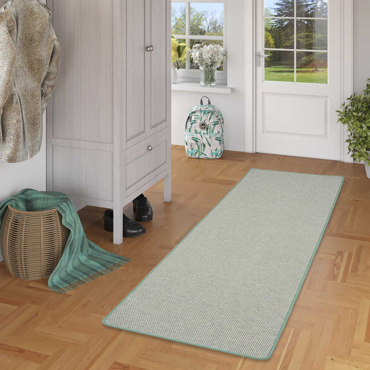 LÄUFER TEPPICH BENTZON FLACHGEWEBE - Mintgrün, Textil (100/200cm) - Snapstyle