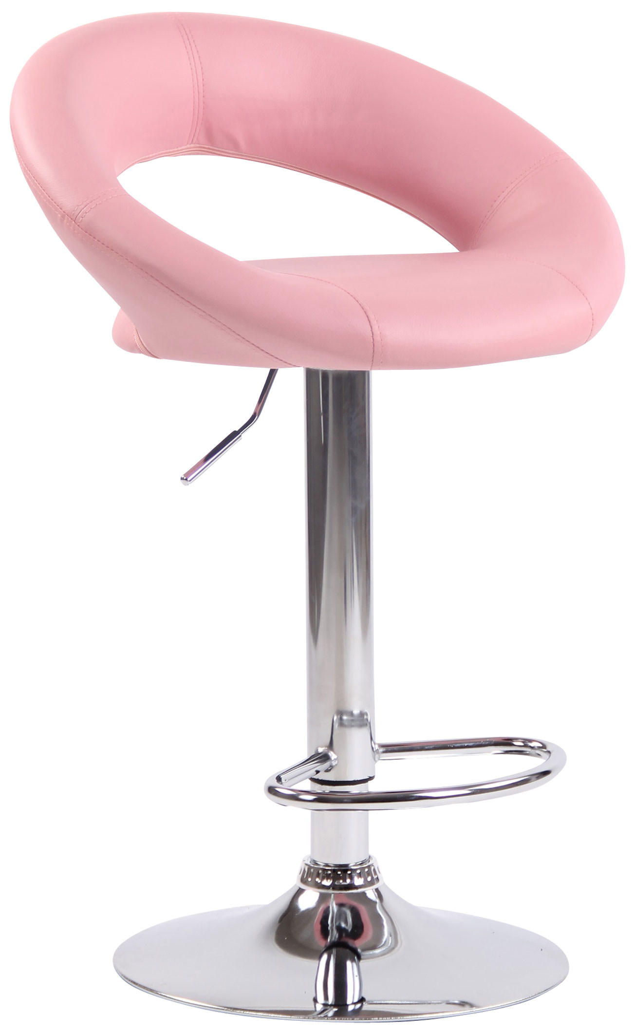 BARHOCKER Mekim Kunstleder Pink Silber - Pink, Leder/Metall (53/80/47cm) - DELUKE