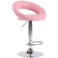 BARHOCKER Mekim Kunstleder Pink Silber - Pink, Leder/Metall (53/80/47cm) - DELUKE