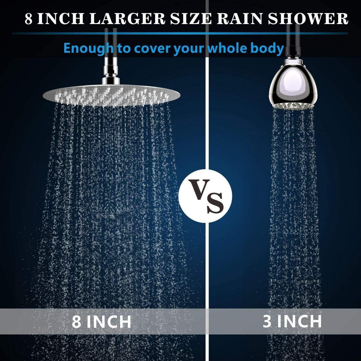 REGENBRAUSE 20 cm Rund Chrom - Silberfarben, Metall (20.3/12.7/0.2cm)